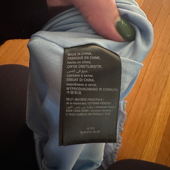 Bebe Mesh Blissful Blue Ruffle Skirt, Size XS - Picture 5 of 7